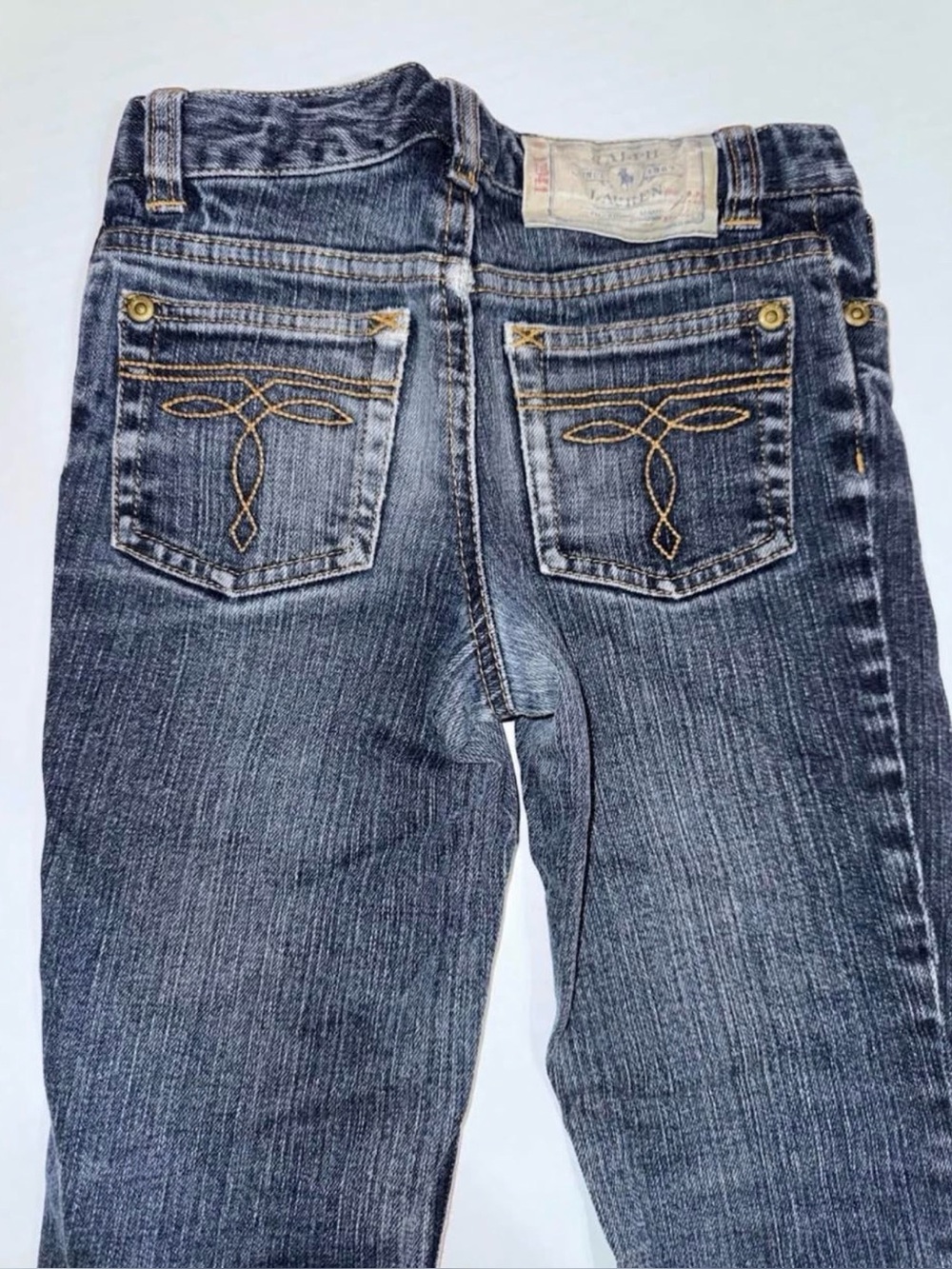 6X-Dark Wash Girl’s Jeans with Embroidered Back Pockets